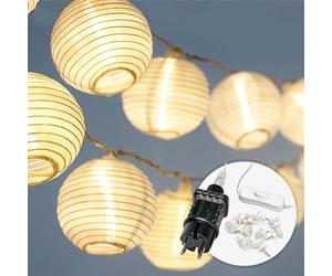 CozyHome Guirnalda luces exterior linternas - 20 linternas LED blanco cálido & 7m I Con enchufe I Luces decorativas habitacion Fairy lights decoracion Luz led hadas Luces led pequeñas Luzes navideñas