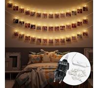 CozyHome Guirnalda luces interior colgar fotos - 30 LED con pinzas & 6 metros de longitud I Con enchufe I Luces decorativas habitacion I Fairy lights decoracion Luz led hadas Luzes Luces led pequeñas