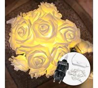 CozyHome Guirnalda luces interior rosas - 20 flores LED blanco cálido & 5m I Con enchufe I Luces decorativas habitacion Fairy lights decoracion Luz led hadas Luces led pequeñas Luzes navideñas cálidas