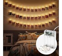 CozyHome Luces led pilas colgar fotos - 30 LED con pinzas & 5 metros de longitud I Temporizador a con pilas I Guirnalda luces interior Luces decorativas habitacion I Fairy lights decoracion Luz led