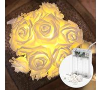 CozyHome Luces led pilas rosa - 20 flores LED blanco cálido & 4m I Con temporizador I Guirnalda luces interior Luces decorativas habitacion I Fairy lights decoracion Luz led Luces de hadas Luzes