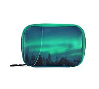 COZYhome Pastillero 7 Day Northern Lights Aurora Case Am Pm 8 Compartimentos Individual Pastillero Bolsa con Cremallera Medicina Case Organizador