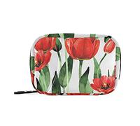 COZYhome Pastillero 7 días acuarela tulipán flor pastilla caso Am Pm 8 compartimentos individual píldora bolsa bolsa con cremallera medicina caso organizador