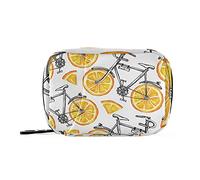 COZYhome Pastillero 7 días divertido limón bicicleta píldora caso Am Pm 8 compartimentos individual píldora bolsa bolsa con cremallera medicina caso organizador