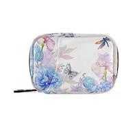 COZYhome Pastillero 7 días flor hortensias mariposa libélula píldora caso Am Pm Pm 8 compartimentos individual píldora bolsa bolsa con cremallera caja de medicina organizador