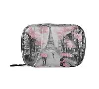 COZYhome Pastillero 7 días Francia París Romántica Torre Eiffel Caso Am Pm 8 Compartimentos Individual Pastillero Bolsa con Cremallera Medicina Case Organizador