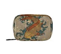 COZYhome Pastillero 7 días japonés carpa Píldora caso Am Pm Pm 8 Compartimentos Individual Pastillero Bolsa con Cremallera Medicina Case Organizador