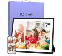 Cozyla Canvas Digital Picture Frame Large 17 Inch Send Pictures and Videos via Google Photos Email Web Browser Instagram Phone App Free Unlimited Storage Smart Digtal Photo Frame Electronic WiFi Mat