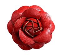 Cozylkx Cabeza De Flor De Rosa De Cuero PU De 2,56 ", Artesanías De Cuero con Apliques De Flores para Ropa DIY, Accesorios para El Cabello, Llavero