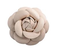 Cozylkx Cabeza De Flor De Rosa De Cuero PU De 2,56 ", Artesanías De Cuero con Apliques De Flores para Ropa DIY, Accesorios para El Cabello, Llavero