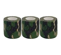 Cozylkx Cinta De Camuflaje De 2,5 cm x 4,8 Metros para Caza Militar, 3 Rollos De Cinta Deportiva Autoadhesiva, Vendas Cohesivas De Camuflaje para Esguinces De Muñeca Y Tobillo, Hinchazón