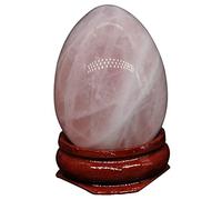Cozylkx Piedras Preciosas En Forma De Huevo Con Soporte Piedras Naturales Adorno De Cristales Curativos 30 × 40 mm Masaje Piedra En Forma De Huevo(Cuarzo rosa)