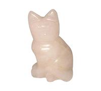 Cozylkx Piedras Preciosas Naturales En Forma De Gato Cristales Curativos Para Principiantes Piedra De Cristales Para Equilibrio De Chakra Decoración Del Hogar Yoga(Gato-RosaCristal)