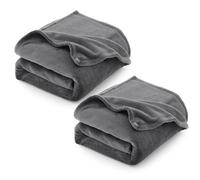 CozyLux 2 Piezas Manta para Sofá, Manta Franela para Cama 90, Manta 150x200 de Microfibra, Suave y Cálida, Ligera y Transpirable, Ideal para Invierno, 150x200 cm, Gris