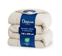 CozyLux Edredón Acolchado 140x200 cm, Edredon Cama 80, Relleno Nordico 300 gr/m² 100% Microfibra, con 4 Presillas en Las Esquinas, para Invierno y Otoño, Cálido, Lavable a Máquina, 140 × 200, Beige