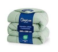 CozyLux Edredon Cama 105, Edredon Cama 200x200 cm, Relleno Nordico 300 gr/m² 100% Microfibra, con 4 Presillas en Las Esquinas, para Invierno y Otoño, Cálido, Lavable a Máquina, 200 × 200, Verde