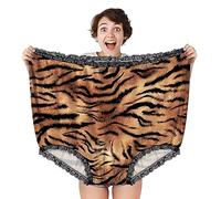 COZYMATE Big Undies Gag Gift Funny Big Underwear Mama Undies Plus Size Granny Bragas White Elephant Joke Gift for Women Men, Tigre, Talla única