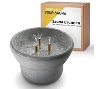 CozyNature® Fuente para sauna de esteatita, piedra de infusión y evaporador, accesorios para sauna, fuente, fuente, 100% hecho a mano, 15 cm x 10 cm