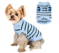 CozyOasis Camisa para perro, a rayas, para perros, camisas de gofre, chaleco elástico para cachorros, camiseta sin mangas para gatos, ropa para perros pequeños, camisetas