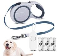 COZYPETS Correa Perro Extensible de 5 Metros - Correa Retráctil para Perros de hasta 30 Kg con Asa Ergonómica, 3 Bolsas para Caca y Dispensador, Ideal para Adiestramiento y Paseos (Azul, 5metros)