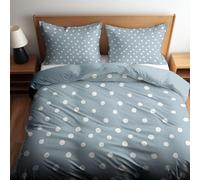 CozyRest Juego de Fundas Nórdicas Suave 3 Piezas para Cama 105 - Lunares Patrón Funda Edredón Poliéster Algodón 180 x 220 cm + 2 Funda de Almohada 50x75, Patrón Moderna de Estampado, Azul grisáceo