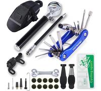 COZYROOMY Kit Herramientas Bicicleta,Reparación de pinchazos Bicicleta, 210 PSI Mini Pump, Herramienta 10 en 1 (con Separador de Cadena), Palancas de neumáticos y 10 Parches,1 Bolsa de sillín.