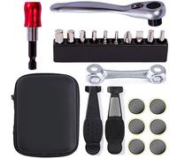 COZYROOMY Kit Herramientas Reparación Bicicletas - Kit De Herramientas Múltiples Con Herramienta Reversible De Trinquete y 10 Brocas, Reparación Neumáticos