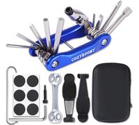 COZYROOMY Kit Reparación Herramientas Bicicleta,10 en 1 Herramienta multifunción (Con Separador Cadena) y accesorios de repuesto, Llave de llave de hueso y paquete herramientas