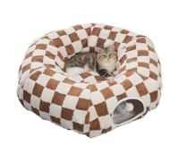 CozyTunnel Pet Haven: escondite de felpa para anidar, acolchado que retiene el calor con forro lavable, unidad de retiro para acurrucarse, recinto de carcasa suave con acolchado, refugio de tiempo tra