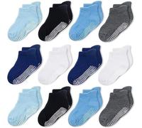 CozyWay Calcetines de tobillo sin deslizamiento con pinzas, 12 paquete para bebés y niñas, colores variados, 3-5 años
