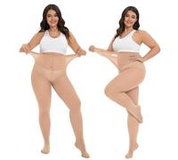 CozyWow Mallas de talla grande para mujer, resistentes a la correr 80D, suaves, color sólido, semiopacas cintura alta 1X, 2X, 3X, 4X