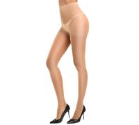 CozyWow Medias para Mujer 40 Denier Transparent Pantimedias - Cintura Alta, Punta Reforzada y Contorno Ajustado Color de piel XL