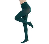 CozyWow Medias sem opacas en color liso para mujer 80D Bosque Verde 2XL-3XL