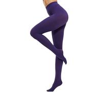 CozyWow Medias sem opacas en color liso para mujer 80D Púrpura 2XL-3XL