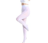 CozyWow Medias sexies, aceitosas, brillantes, 15D, lisas, lisas, resistentes al desgarro, transparentes, con cintura alta, Blanco, XL-XXL