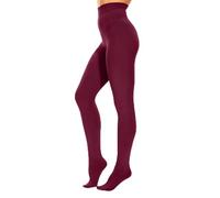CozyWow Pantis térmicos para mujer - Con forro polar cálido - Para el invierno, rojo burdeos, L-XL
