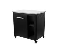 Cozze® Cocina Exterior 90 con encimera de Acero Inoxidable - Mesa de preparación Modular con almacenaje, Soporte para bombona, Ganchos y Ruedas, Carga máx. 100 kg