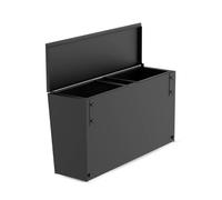 Cozze® Cubo de Basura para Cocina de Exterior - 2 compartimentos para separación, compatible con Elements, BBQ Station y Simple Cart, acero zincado y negro, 60 x 18,5 x 32 cm, carga máx. 8 kg