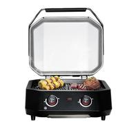 Cozze® E-500 Barbacoa eléctrica 2 zonas - 2100 W, 230 V, área 51 x 39 cm, termómetro digital, 2 resistencias inox SS430, mando con LED, bandeja recogegrasas, hasta 400°C