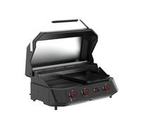 Cozze® G-800 Combo Plancha y Barbacoa a Gas 9,5 kW, 3 Quemadores SS430, Hierro Fundido Esmaltado, 30 mbar, con 2 Termómetros Digitales