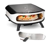 cozze® Horno de pizza de 17" con piedra giratoria, LED y puerta, 6,0 kW/50 mbar, incluye regulador y manguera de 1,1 m, perfecto para pizzas crujientes