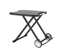 cozze® | Mesa Exterior Plegable Negra | Diseño Ligero y Estable | Ideal para Cocina Exterior y Camping | 2 Ruedas | Asas de Acero Inoxidable | 4 Ganchos | Estructura de Acero | Soporta 50 kg