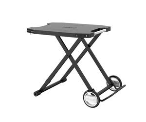 cozze® | Mesa Exterior Plegable Negra | Diseño Ligero y Estable | Ideal para Cocina Exterior y Camping | 2 Ruedas | Asas de Acero Inoxidable | 4 Ganchos | Estructura de Acero | Soporta 50 kg