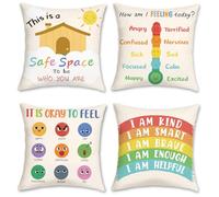 COZZSNUGE Fundas Cojines Niños Rincón Relajante, Fundas de Almohada Sol Arcoíris Aterciopelado Decorativas para Sofá Cama Hogar Aula Rincón de Lectura 45 x 45 cm Juego de 4