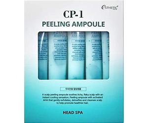 CP-1 Head Spa Peeling Ampoule 20ml * 5ea Exfoliante Cuero Cabelludo Alivia Picazón Cuero Cabelludo Escamoso Tratamiento Enfriamiento Instantáneo Ácidos AHA y BHA Limpian Activo Extracto Menta