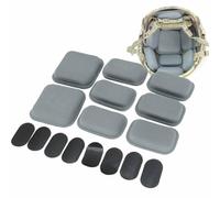 CP-Style - Juego de almohadillas protectoras para casco táctico, forro interior acolchado para airsoft, juegos de guerra y caza, 2 x 10 x 2 cm + 6 x 10 x 6 x 2 cm + 8 almohadillas de gel negras