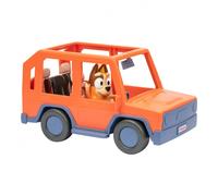 Bluey Todoterreno de los Heeler para Viajes por Carretera, Incluye una Figura articulada de Chilli, con Techo Abierto para Que entren fácilmente Cuatro Figuras Interior