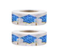CPAOWEHF 2 rollos de tapas de acabado brillantes pegatinas 1000 piezas pegamento redondo pegatinas para decoración y evento de celebración