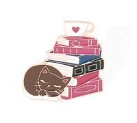 CPAOWEHF Japón y Corea del Sur Novel Trend Halloween Cartoon Cat Book Styling Broche Accesorios Pin Aleación Animal Paint Insignia, Joya