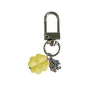 CPAOWEHF Llavero de trébol de cuatro hojas felices resina verde colgante bolsa de teléfono accesorios regalo estilo coreano bolsa encanto teléfono cordón regalo personalizado para usted, amarillo